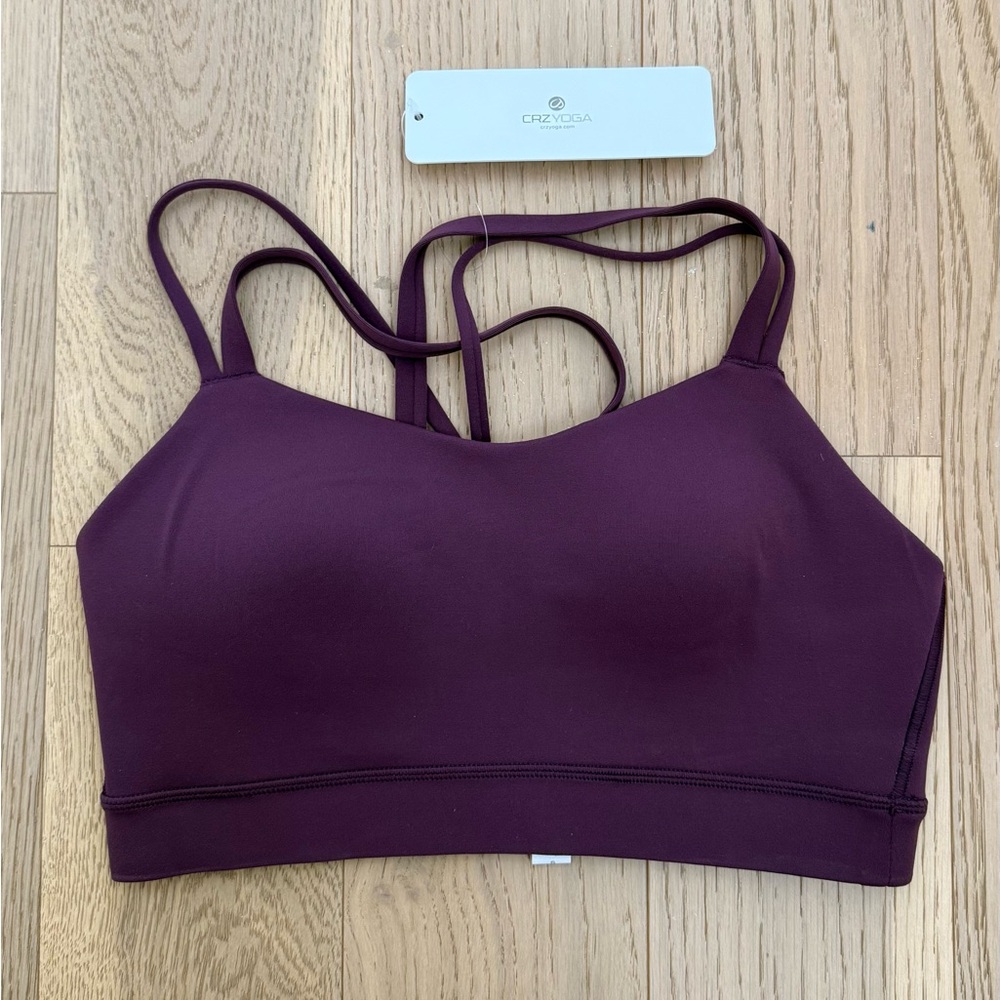 CRZ YOGA Women's Deep Purple Sports Bra